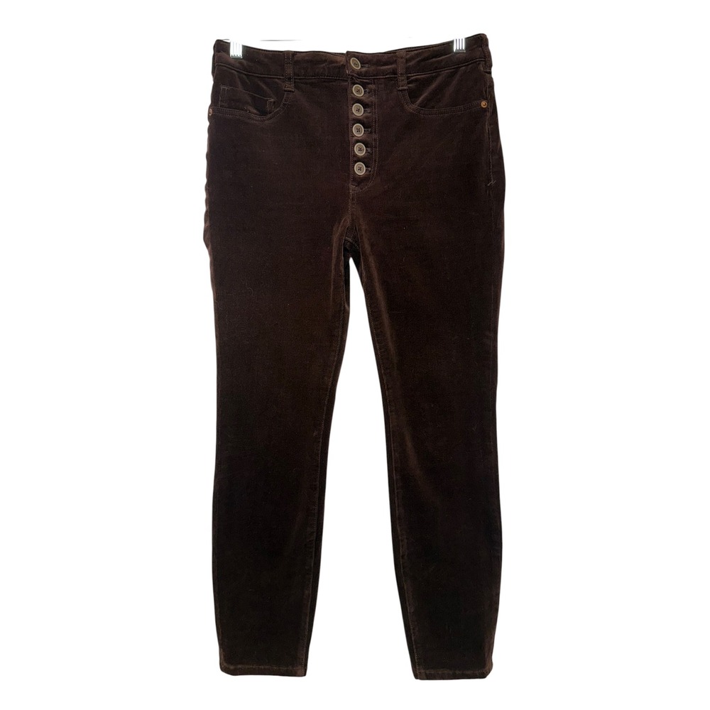 Anthropologie Pilcro High-Rise Skinny Corduroy Pants Brown Button Fly Size 30